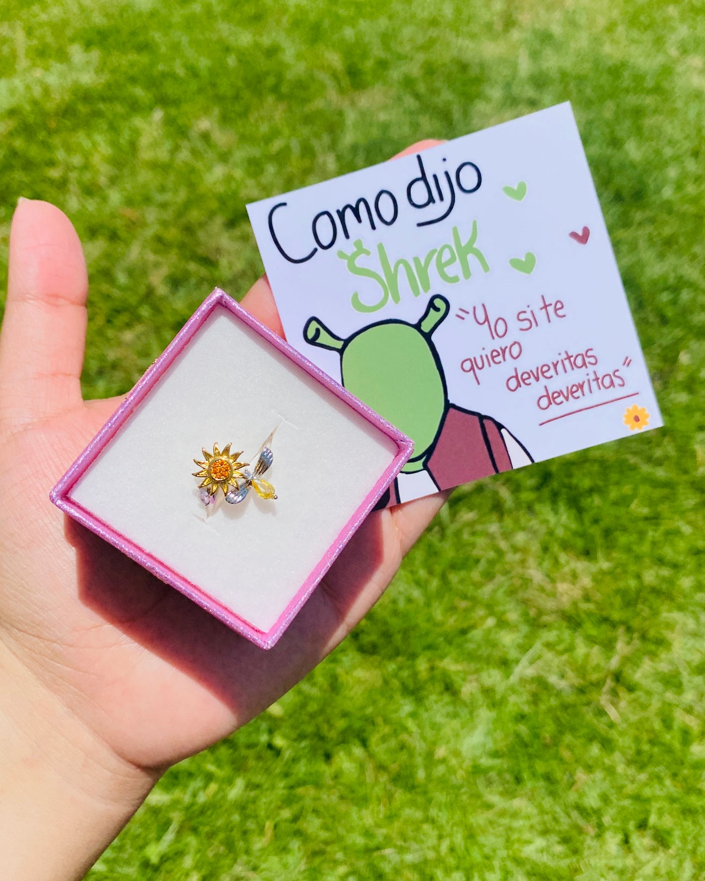 Anillo girasol giratorio 🌻✨